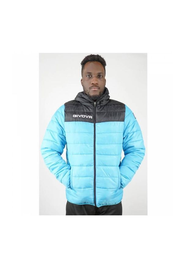 Kurtka sportowa Givova Oslo turkus/czarny 2XL. Kolor: czarny, niebieski, wielokolorowy. Sport: piłka nożna