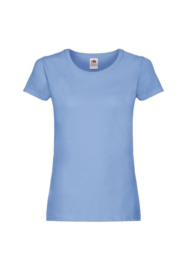 FRUIT OF THE LOOM - Damska Koszulka. Kolor: niebieski. Sport: turystyka piesza