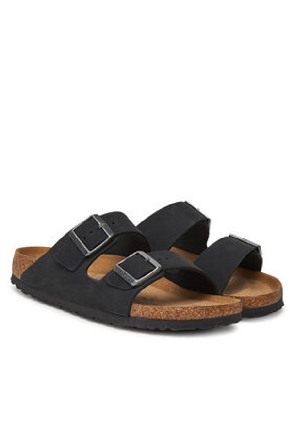 Birkenstock Klapki Arizona SFB 1019035 Czarny. Kolor: czarny. Materiał: nubuk, skóra