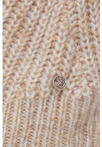 Tom Tailor Sweter damski kolor beżowy ciepły. Kolor: beżowy. Materiał: materiał, dzianina, włókno. Długość rękawa: długi rękaw. Długość: długie. Wzór: ze splotem #2