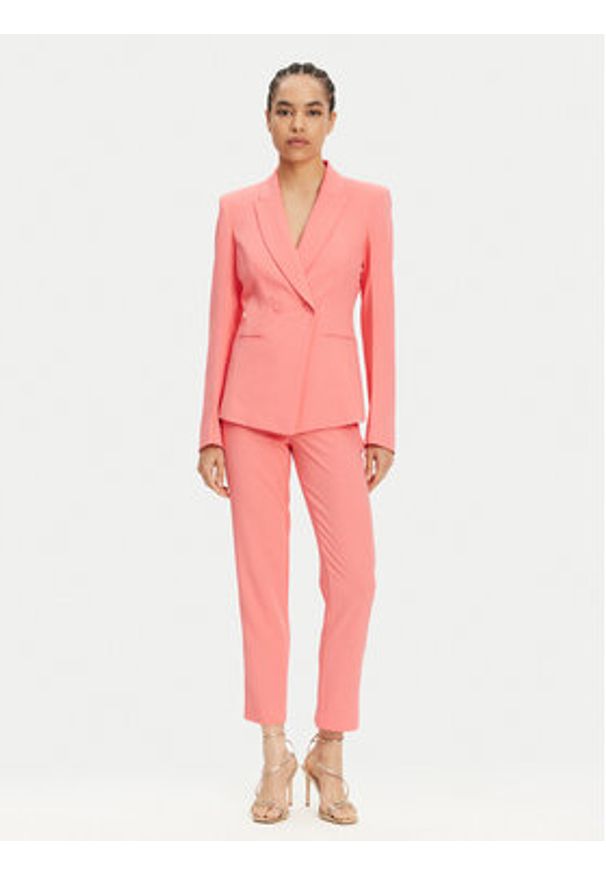 Patrizia Pepe Marynarka 2S1528 A411 R854 Koralowy Regular Fit. Kolor: pomarańczowy. Materiał: syntetyk