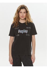 Replay T-Shirt W3072A.000.22658M Czarny Regular Fit. Kolor: czarny. Materiał: bawełna