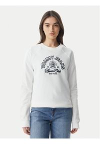 Tommy Jeans Bluza Heritage Logo DW0DW22821 Biały Regular Fit. Kolor: biały. Materiał: bawełna #1