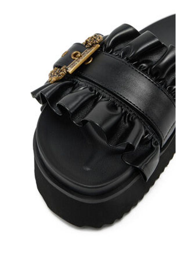 Versace Jeans Couture Klapki 78VA3SM5 Czarny. Kolor: czarny. Materiał: skóra
