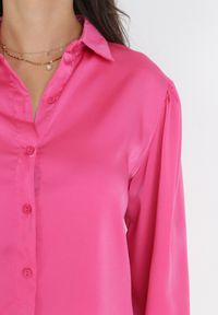 Born2be - Różowa Klasyczna Koszula z Kołnierzem Noali. Kolor: różowy. Długość: długie. Styl: klasyczny #5