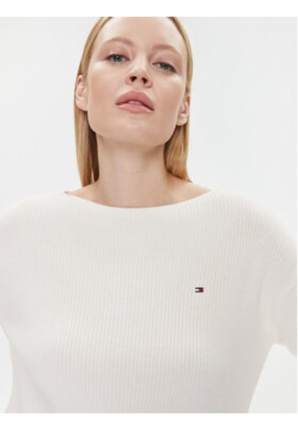 TOMMY HILFIGER - Tommy Hilfiger Sweter WW0WW40345 Écru Relaxed Fit. Materiał: bawełna