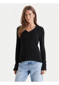 TOMMY HILFIGER - Tommy Hilfiger Sweter WW0WW43505 Czarny Regular Fit. Kolor: czarny. Materiał: wełna #1