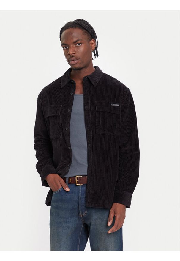 Calvin Klein Jeans Koszula LV04RD106G Czarny Relaxed Fit. Kolor: czarny. Materiał: sztruks, bawełna
