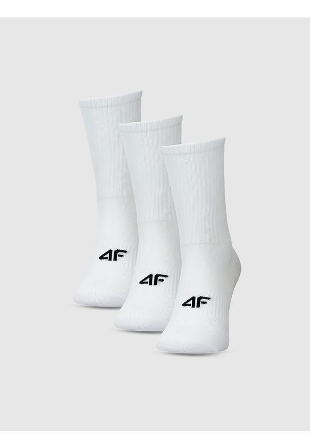 4f - 4F Skarpety casual za kostkę (3-pack) damskie - białe 35-38. Kolor: biały. Materiał: materiał, włókno, poliamid, bawełna