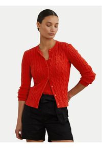 Lauren Ralph Lauren - LAUREN RALPH LAUREN Kardigan 200932225010 Czerwony Slim Fit. Kolor: czerwony. Materiał: bawełna #1