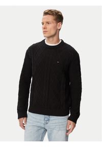 Tommy Jeans Sweter Flag DM0DM23405 Czarny Regular Fit. Kolor: czarny. Materiał: bawełna #1