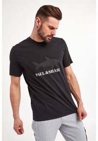 PAUL & SHARK - T-shirt PAUL&SHARK. Materiał: tkanina, bawełna. Długość rękawa: krótki rękaw. Długość: krótkie. Wzór: nadruk