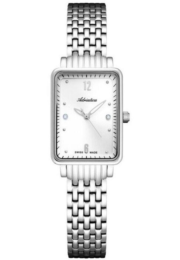 Zegarek damski Adriatica A3829.5173Q CYRKONIE srebrny. Kolor: srebrny