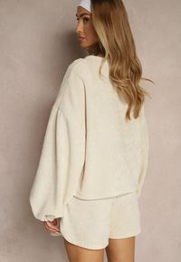 Renee - Beżowy Basicowy Komplet Szorty i Bluza Novirissa. Kolor: beżowy. Materiał: tkanina #4