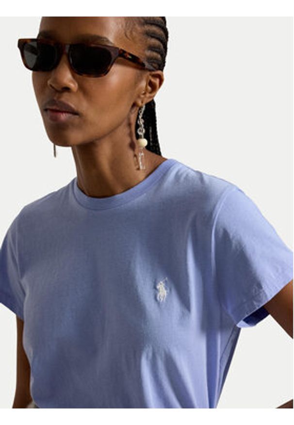 Polo Ralph Lauren T-Shirt 211B14605025 Niebieski jasny Regular Fit. Typ kołnierza: polo. Kolor: niebieski. Materiał: bawełna