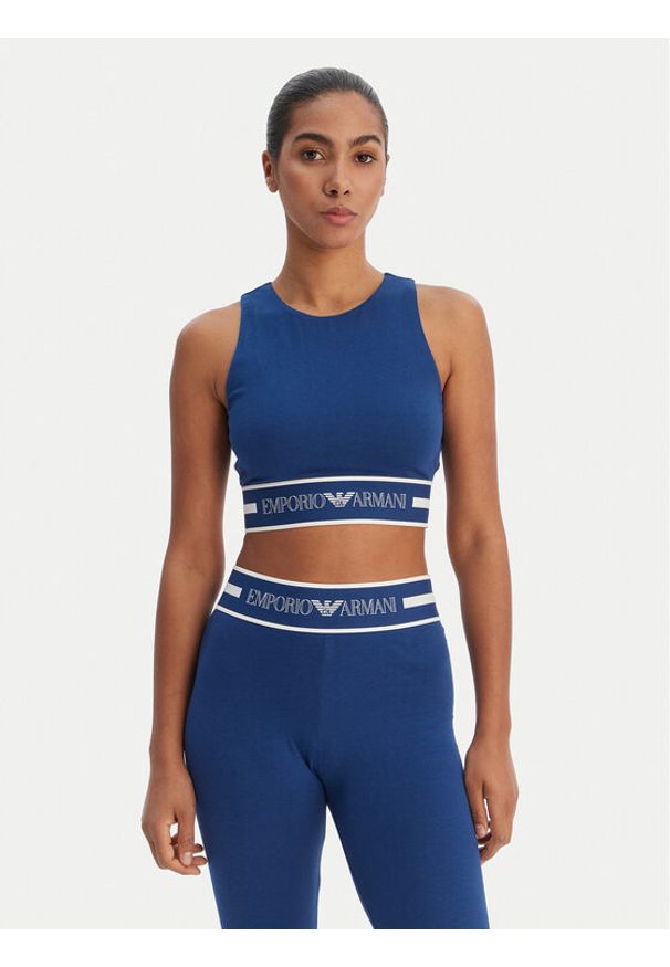Emporio Armani Underwear Top EW002960 AF19023 UB078 Granatowy Slim Fit. Kolor: niebieski. Materiał: bawełna
