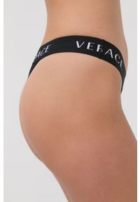 VERSACE - Versace Stringi kolor czarny. Kolor: czarny