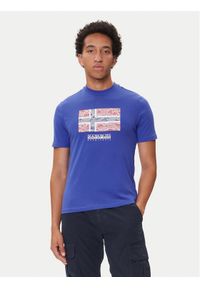 Napapijri T-Shirt S-Drapeau Ss NP0A891K Niebieski Regular Fit. Kolor: niebieski. Materiał: bawełna