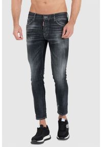 DSQUARED2 Czarne jeansy black clean wash skater jeans. Kolor: czarny