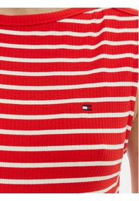 TOMMY HILFIGER - Tommy Hilfiger Sukienka codzienna WW0WW49311 Czerwony Slim Fit. Okazja: na co dzień. Kolor: czerwony. Materiał: wiskoza. Typ sukienki: proste. Styl: casual #4