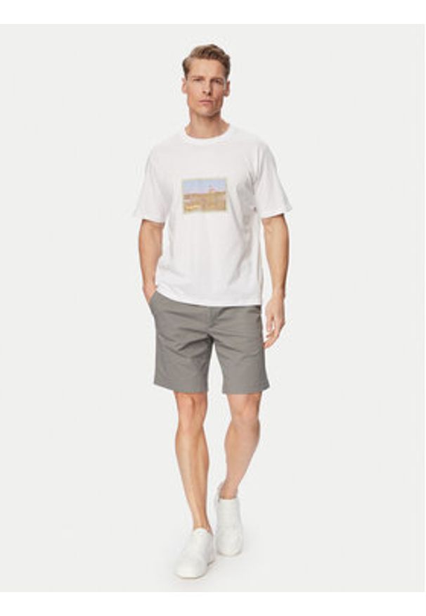 Jack & Jones T-Shirt Montauk Photo 12290890 Biały Regular Fit. Kolor: biały. Materiał: bawełna