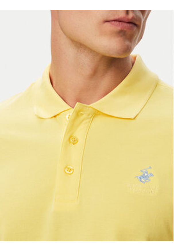 Beverly Hills Polo Club Polo P-SS26M-P42560_BBU Żółty Regular Fit. Typ kołnierza: polo. Kolor: żółty. Materiał: bawełna