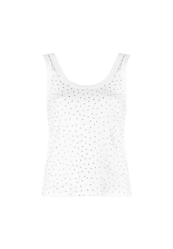 Pinko Top "Morato" | 101269 A0WD I Morato | Kobieta | Biały. Kolor: biały. Materiał: elastan, bawełna. Długość rękawa: bez rękawów. Wzór: aplikacja