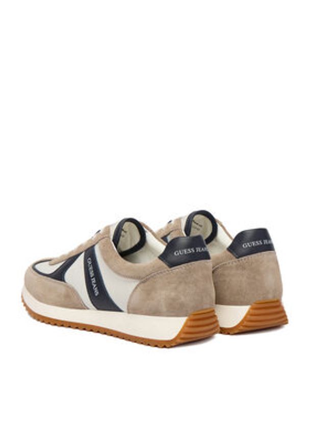 Guess Jeans Sneakersy EO-ORLANDO-01 126AM Beżowy. Kolor: beżowy. Materiał: materiał