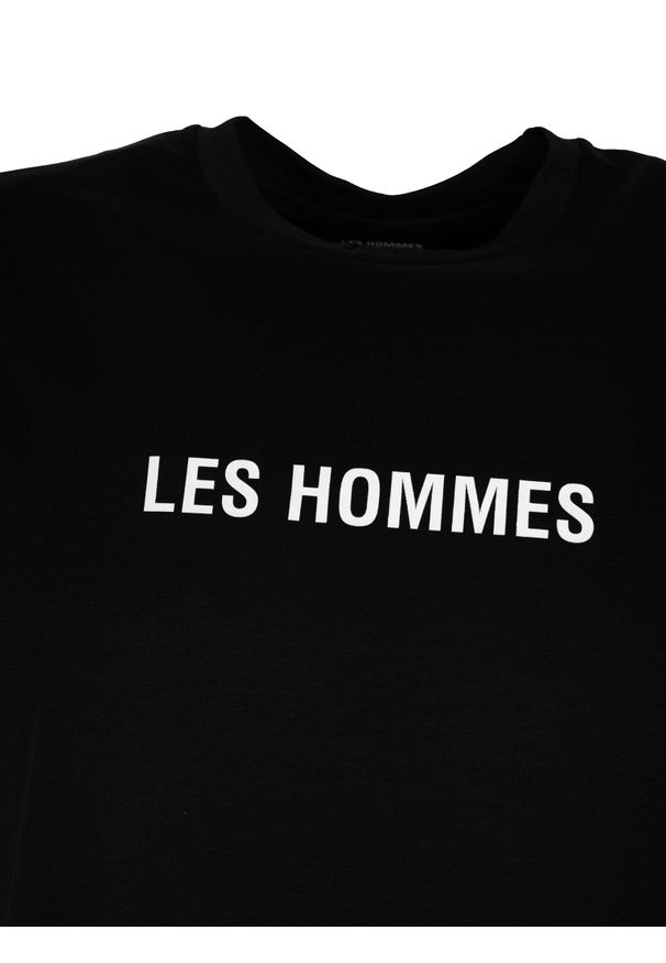 Les Hommes T-shirt | LF224302-0700-9001 | Grafic Print | Mężczyzna | Czarny. Okazja: na co dzień. Kolor: czarny. Materiał: bawełna. Wzór: nadruk. Styl: casual