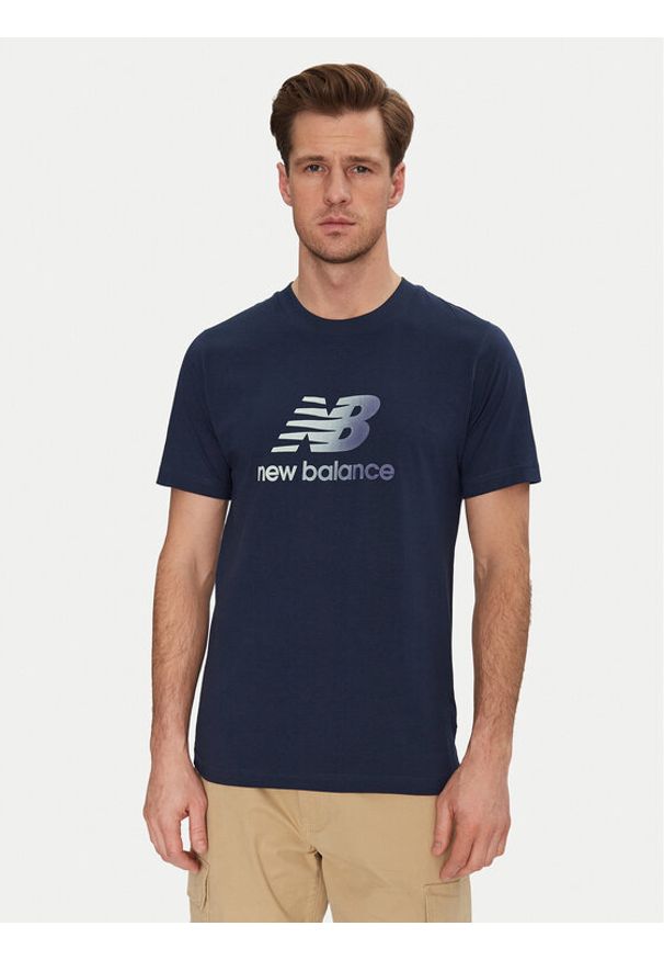 New Balance T-Shirt MT51503 Niebieski Regular Fit. Kolor: niebieski. Materiał: bawełna