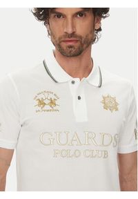 La Martina Polo Achille MAPG30 PK097 Biały Regular Fit. Typ kołnierza: polo. Kolor: biały. Materiał: bawełna #3