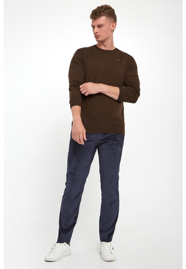 Karl Lagerfeld - Sweter męski wełniany KARL LAGERFELD. Materiał: wełna