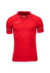 Koszulka sportowa dla dzieci Nike Dri-FIT Academy 21 Polo. Typ kołnierza: polo. Kolor: czerwony. Technologia: Dri-Fit (Nike) #1