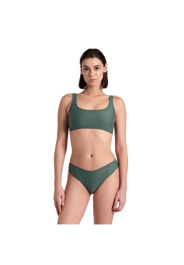 Strój kąpielowy damski dwuczęściowy bikini na basen plażę Arena Team. Kolor: biały, wielokolorowy, zielony