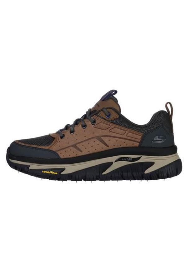 skechers - Buty do chodzenia męskie Skechers Arch Fit Road Walker. Kolor: wielokolorowy. Materiał: zamsz, materiał, syntetyk. Szerokość cholewki: normalna. Sport: turystyka piesza