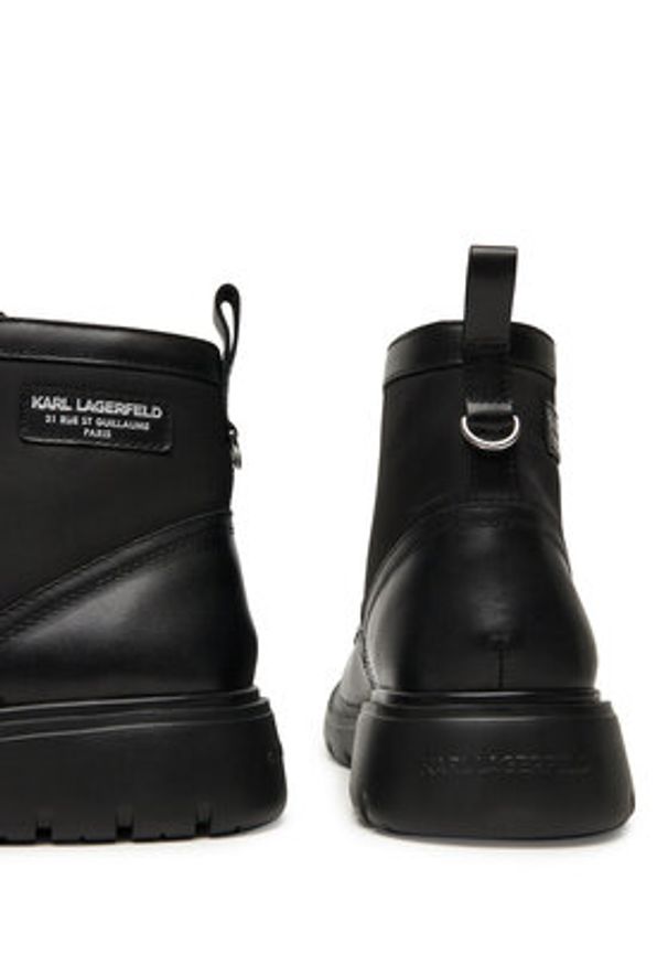 Karl Lagerfeld - KARL LAGERFELD Trapery KL13035 Czarny. Kolor: czarny. Materiał: skóra