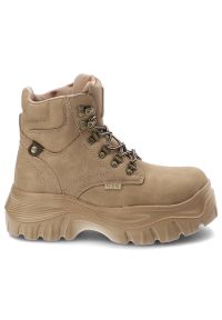 Big-Star - Beżowe Botki Big Star Modne Buty Damskie. Okazja: na spacer. Kolor: beżowy. Materiał: skóra ekologiczna, materiał. Szerokość cholewki: normalna. Sezon: wiosna, jesień. Obcas: na obcasie. Wysokość obcasa: niski #5