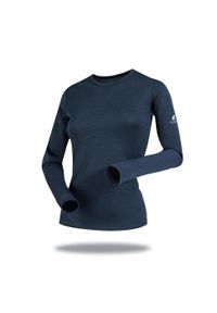 FJORK MERINO - Damska koszulka z długim rękawem z wełny merynosów - Bjork 140. Kolor: niebieski. Materiał: elastan, wełna. Długość rękawa: długi rękaw. Długość: długie. Sezon: zima. Sport: narciarstwo