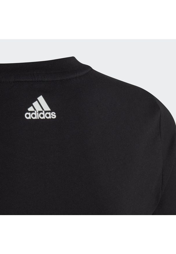 Adidas - Essentials Linear Logo Cotton Slim Fit Tee. Kolor: czarny, biały, wielokolorowy. Sport: joga i pilates
