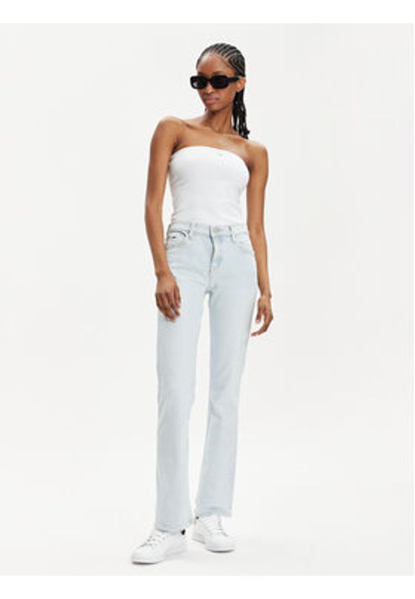 Tommy Jeans Jeansy Maddie DW0DW18319 Błękitny Slim Fit. Kolor: niebieski