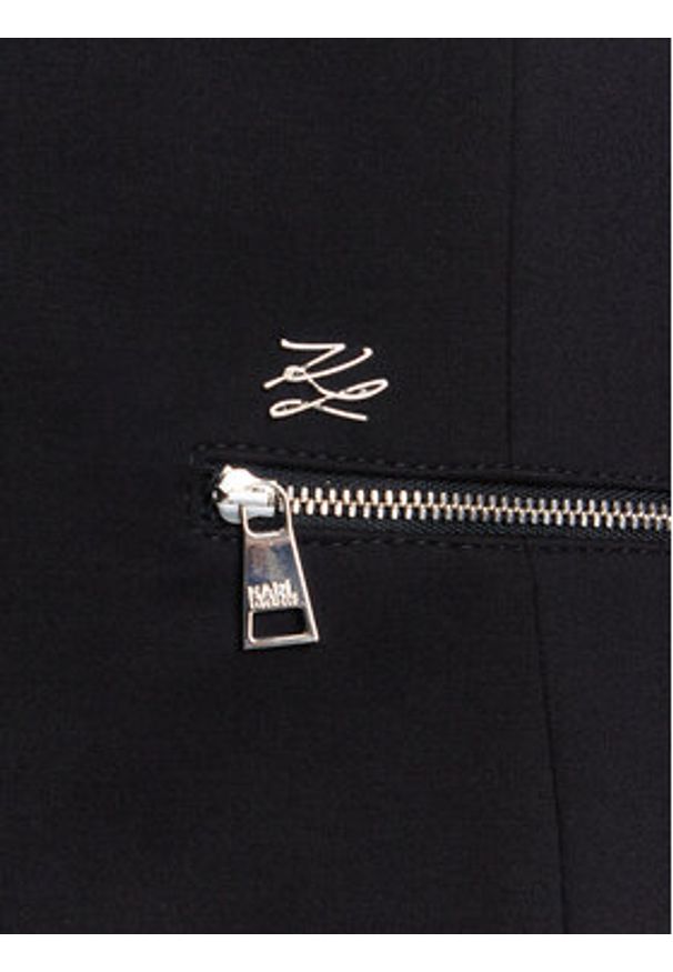 Karl Lagerfeld - KARL LAGERFELD Marynarka A3W14040 Czarny Slim Fit. Typ kołnierza: dekolt w karo. Kolor: czarny. Materiał: syntetyk