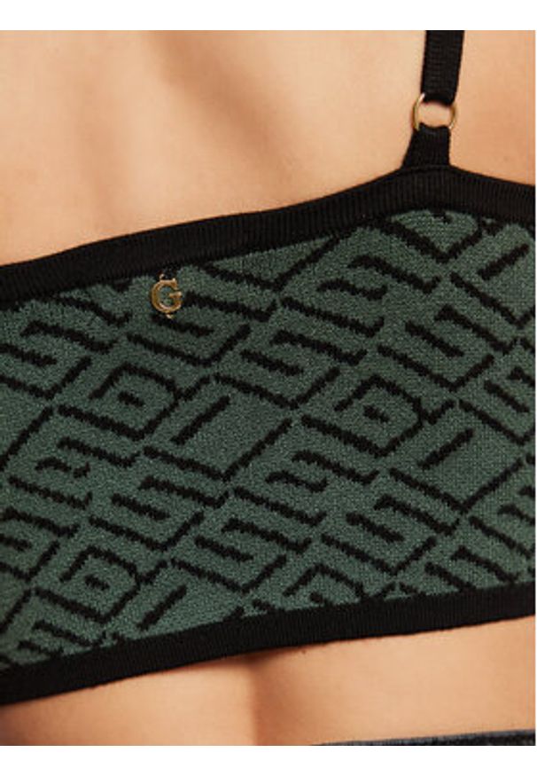 Guess Top W2BR23 Z2YK2 Zielony Slim Fit. Kolor: zielony. Materiał: wiskoza