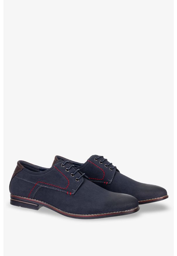 Badoxx - Granatowe buty wizytowe sznurowane badoxx mxc422. Kolor: niebieski. Styl: wizytowy
