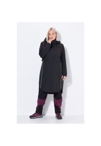 ULLA POPKEN - Damskie Kurtka funkcyjna wodoodporna kaptur kieszenie na zamek. Kolekcja: plus size. Kolor: czarny. Materiał: poliester, materiał. Sport: turystyka piesza #1