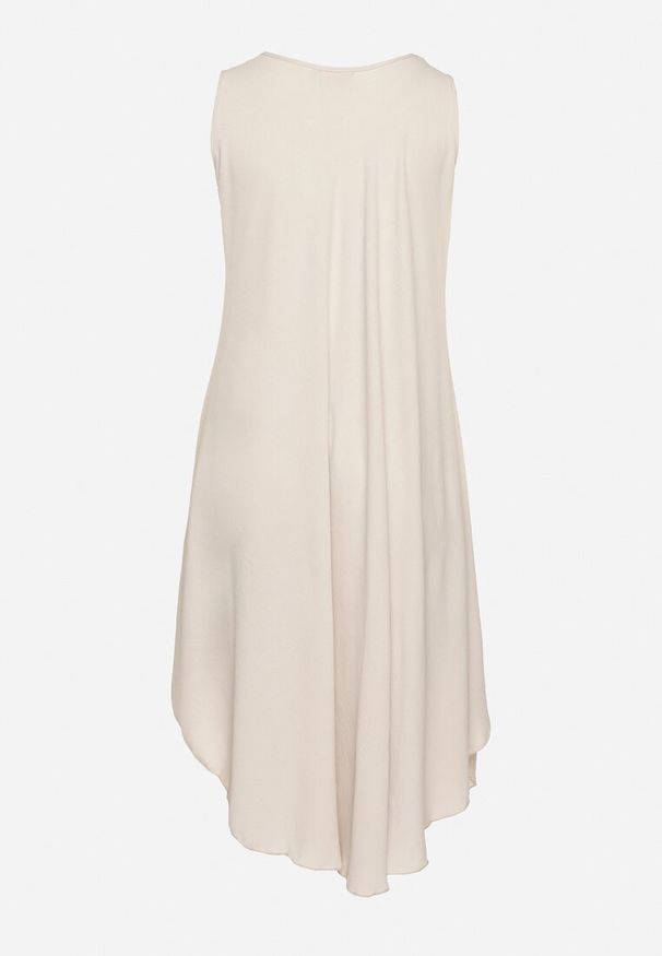 Born2be - Jasnobeżowa Rozkloszowana Sukienka z Bawełną Nairilo. Okazja: na spacer. Kolor: beżowy. Materiał: bawełna. Sezon: lato. Styl: klasyczny, elegancki