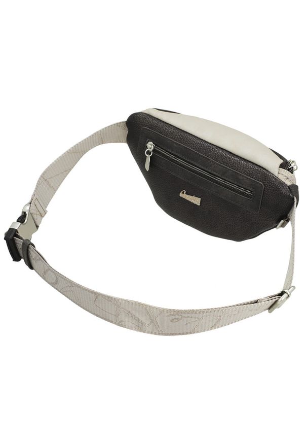 Torebka nerka damska Anekke, nerka z zamkiem błyskawicznym i regulowanym paskiem ozdobiona subtelnym nadrukiem oraz metalowym logo, beżowa, 42815-745. Kolor: beżowy. Wzór: nadruk, aplikacja