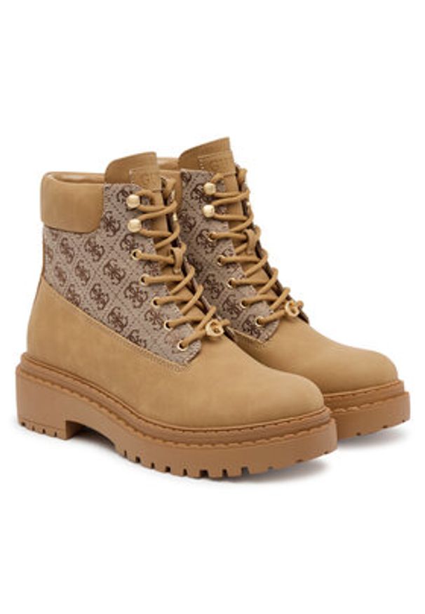 Guess Trapery FLTLEA FAL10 Brązowy. Kolor: brązowy. Materiał: skóra