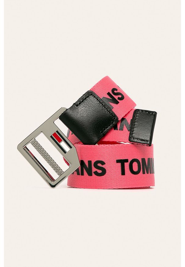 Tommy Jeans - Pasek. Kolor: różowy. Materiał: nylon, materiał
