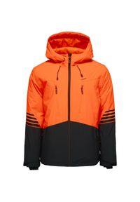 ZEAGLE - Wodoodporna kurtka narciarska dla mężczyzn Lawnor w kolorze pomarańczowym XL. Kolor: czarny, pomarańczowy, wielokolorowy. Sezon: zima. Sport: narciarstwo #1