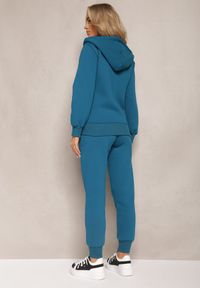 Renee - Niebieski 2-częściowy Komplet Dresowy z Bluzą i Spodniami Hebele. Kolor: niebieski. Materiał: dresówka. Wzór: gładki #3